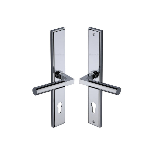 Bauhaus LH Door Handle on Plate by M Marcus - Heritage Brass