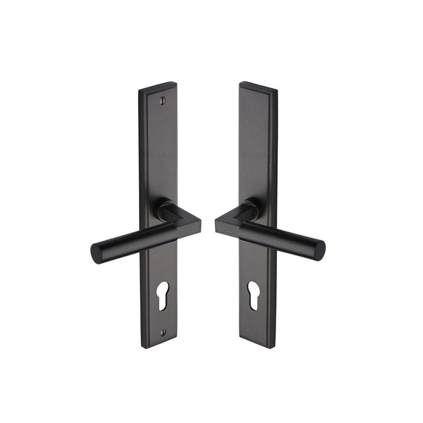 Bauhaus RH Door Handle on Plate by M Marcus - Heritage Brass