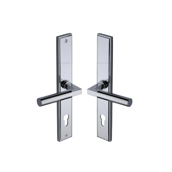 Bauhaus RH Door Handle on Plate by M Marcus - Heritage Brass