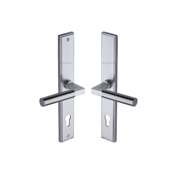 Bauhaus RH Door Handle on Plate by M Marcus - Heritage Brass