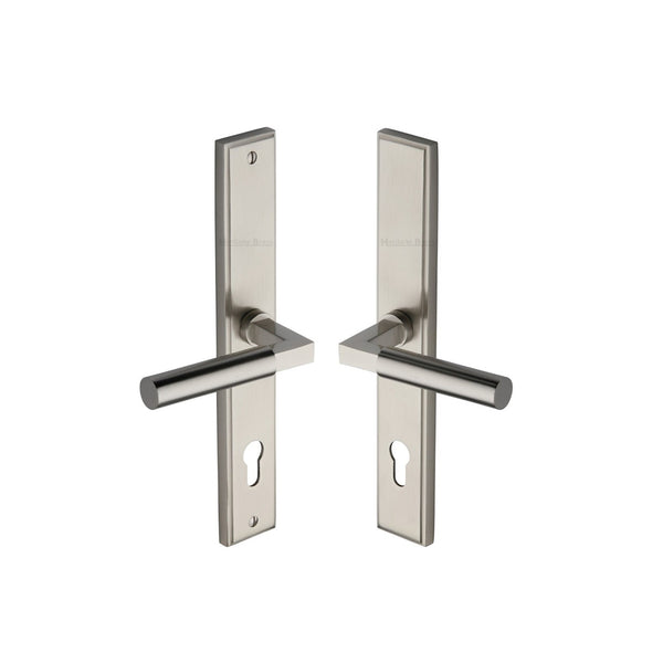 Bauhaus RH Door Handle on Plate by M Marcus - Heritage Brass