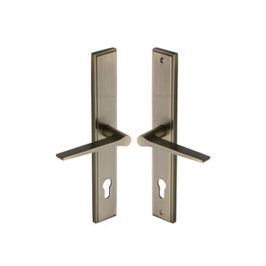Gio LH Door Handle on Plate by M Marcus - Heritage Brass