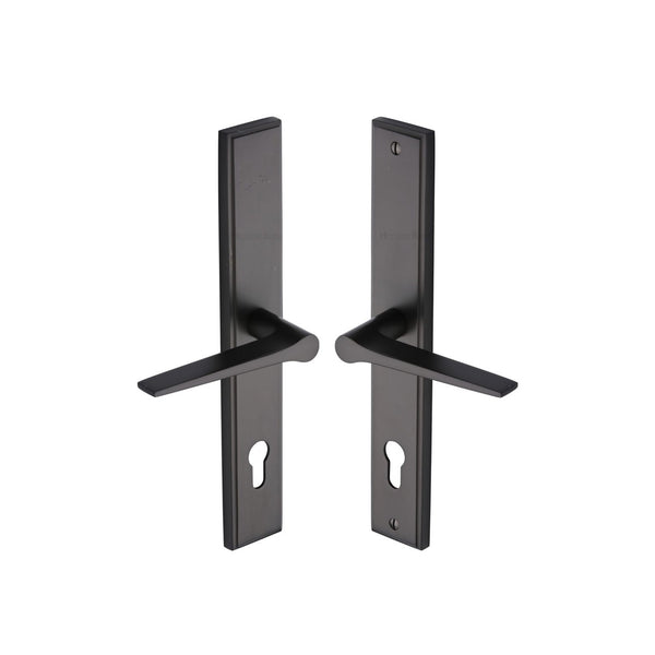 Gio LH Door Handle on Plate by M Marcus - Heritage Brass