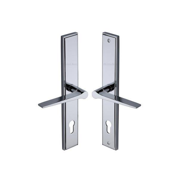 Gio LH Door Handle on Plate by M Marcus - Heritage Brass