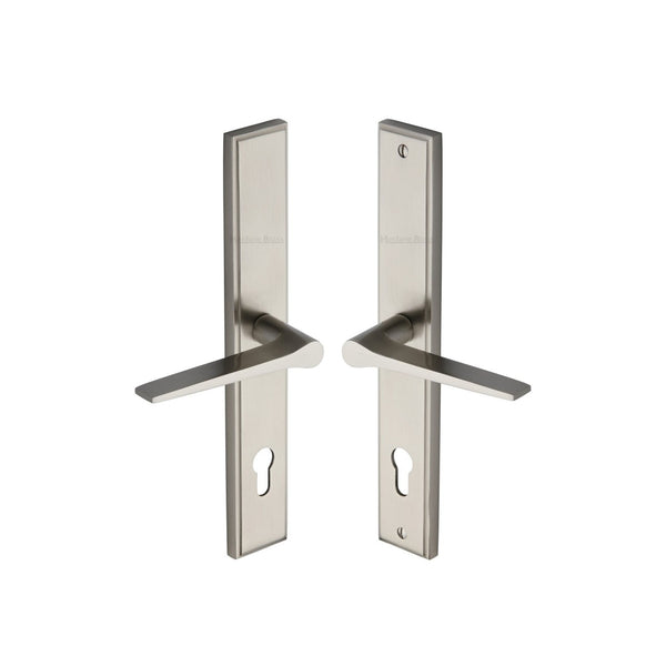 Gio LH Door Handle on Plate by M Marcus - Heritage Brass