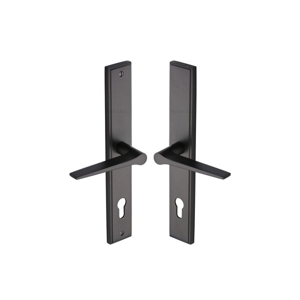 Gio RH Door Handle on Plate by M Marcus - Heritage Brass