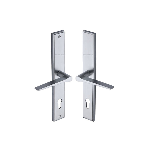 Gio RH Door Handle on Plate by M Marcus - Heritage Brass