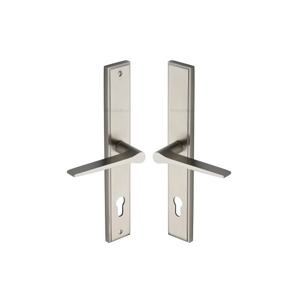 Gio RH Door Handle on Plate by M Marcus - Heritage Brass