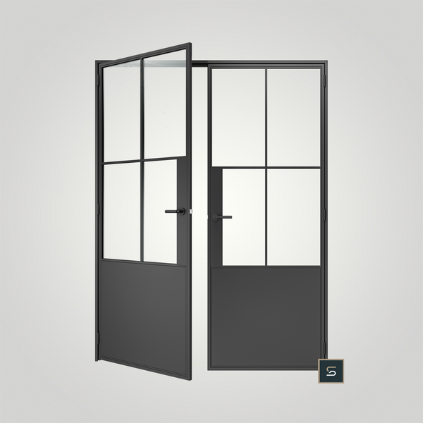 STEELUX DOORS®, "MILTON -4 LITE" DOUBLE OPENING DOORS, , 