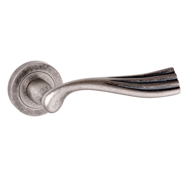 Old English Richmond Lever Door Handle on Round Rose by Atlantic Hardware