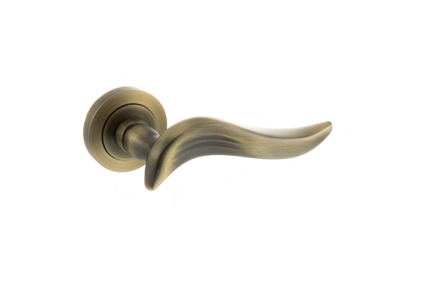 Old English Oxford Lever Door Handle on Round Rose by Atlantic Hardware