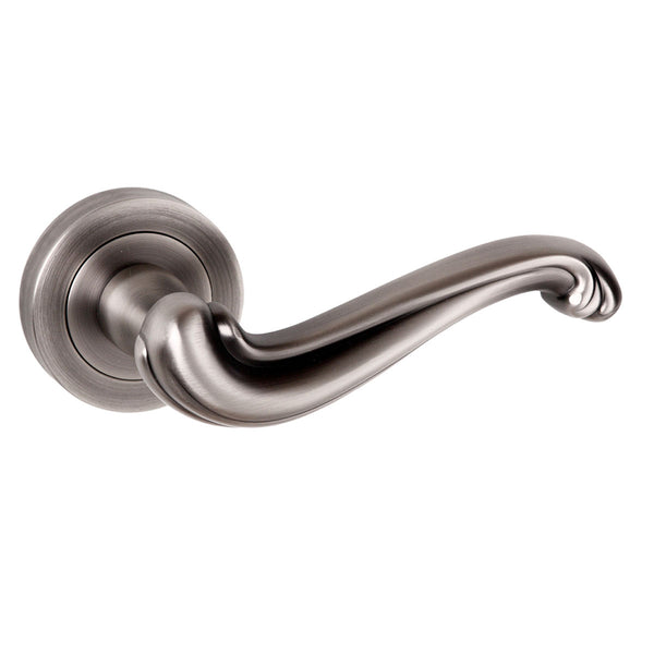 Old English Colchester Lever Door Handle on Round Rose by Atlantic Hardware