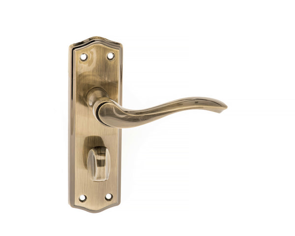 Old English Warwick WC Lever Door Handle on Backplate by Atlantic Hardware