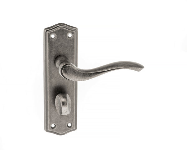 Old English Warwick WC Lever Door Handle on Backplate by Atlantic Hardware