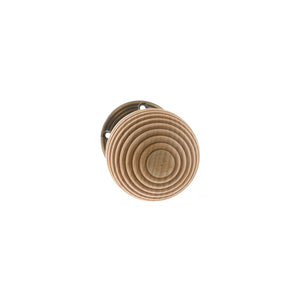 Old English Bridlington Wood Reeded Beehive Door Knob on Face Fix Rose by Atlantic Hardware
