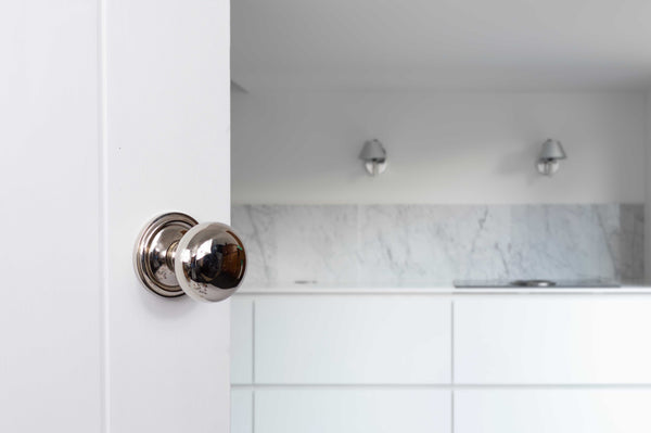 Old English Harrogate Solid Brass Mushroom Mortice Knob on Concealed Fix Rose - additional image