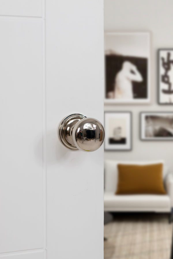 Old English Harrogate Solid Brass Mushroom Mortice Knob on Concealed Fix Rose - additional image