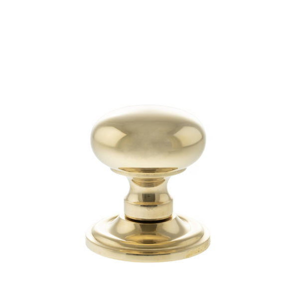 Old English Harrogate Solid Brass Mushroom Mortice Knob on Concealed Fix Rose - additional image