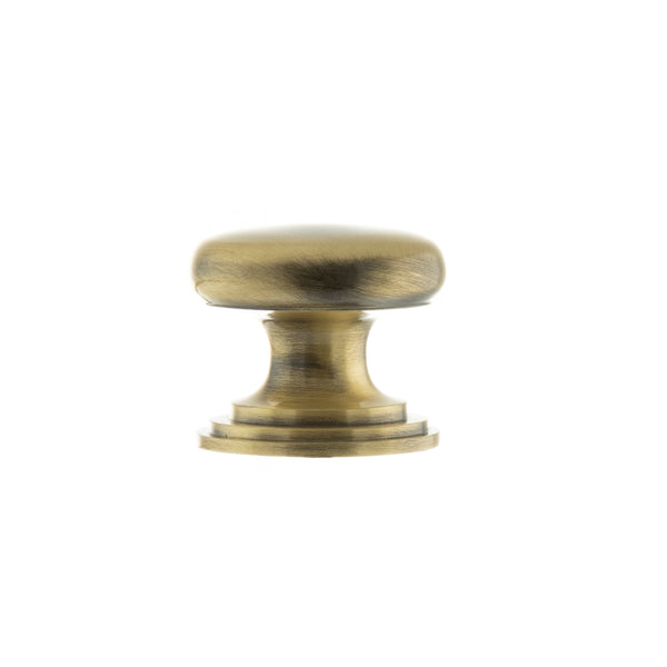 Old English Lincoln Solid Brass Victorian Cabinet Knob 32mm on Concealed Fix by Atlantic Hardware