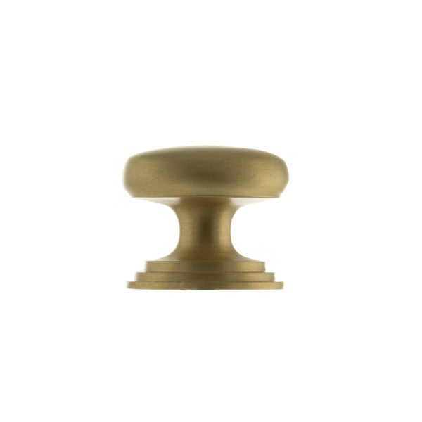 Old English Lincoln Solid Brass Victorian Cabinet Knob 32mm on Concealed Fix by Atlantic Hardware
