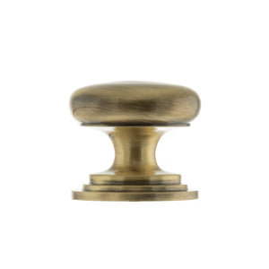 Old English Lincoln Solid Brass Victorian Cabinet Knob 38mm on Concealed Fix by Atlantic Hardware