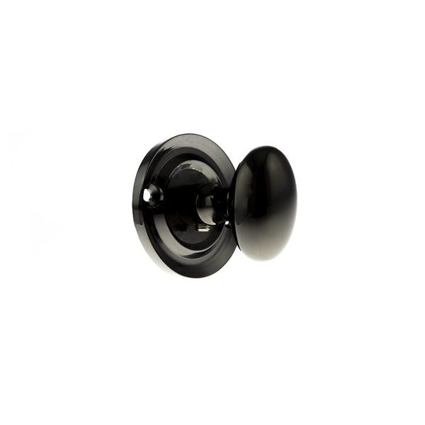 Old English Solid Brass Oval WC Turn and Release - Black Nickel - Default