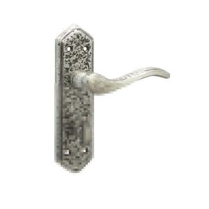 Frelan, Wentworth Suite Door Handle on Bathroom Plate Pewter, Door Handles, Lever Handles On Bathroom Backplate