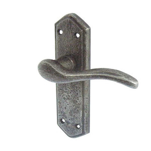 Frelan, Wentworth Suite Door Handle on Latchplate Pewter, Door Handles, Lever Handles On Latch Backplate