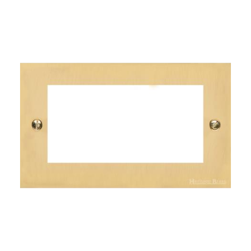 Bauhaus Range Polished Brass Switches & Sockets, BH1 - 4 Module Euro Plate by Heritage Brass By M-Marcus