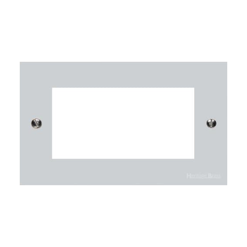 Bauhaus Range Polished Chrome Switches & Sockets, BH2 - 4 Module Euro Plate by Heritage Brass By M-Marcus