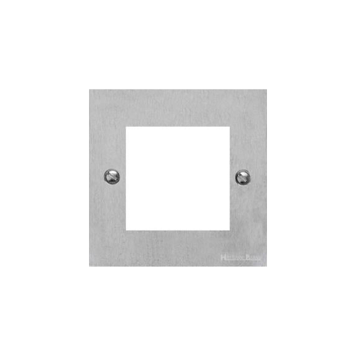 Bauhaus Range Satin Chrome Switches & Sockets, BH3 - 2 Module Euro Plate by Heritage Brass By M-Marcus