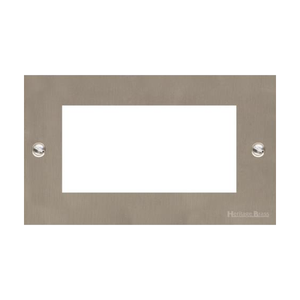 Bauhaus Range Satin Nickel Switches & Sockets, BH5 - 4 Module Euro Plate by Heritage Brass By M-Marcus
