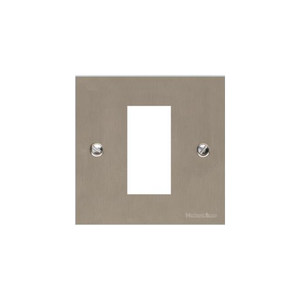 Bauhaus Range Satin Nickel Switches & Sockets, BH5 - 1 Module Euro Plate by Heritage Brass By M-Marcus