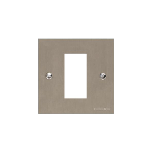 Bauhaus Range Satin Nickel Switches & Sockets, BH5 - 1 Module Euro Plate by Heritage Brass By M-Marcus