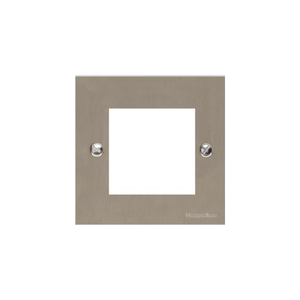 Bauhaus Range Satin Nickel Switches & Sockets, BH5 - 2 Module Euro Plate by Heritage Brass By M-Marcus