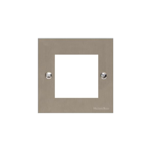 Bauhaus Range Satin Nickel Switches & Sockets, BH5 - 2 Module Euro Plate by Heritage Brass By M-Marcus