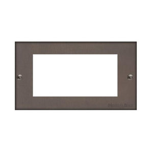 Bauhaus Range Matt Bronze Switches & Sockets, BH9 - 4 Module Euro Plate by Heritage Brass By M-Marcus