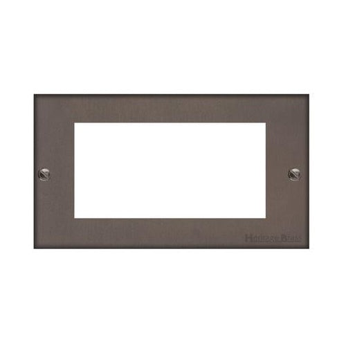 Bauhaus Range Matt Bronze Switches & Sockets, BH9 - 4 Module Euro Plate by Heritage Brass By M-Marcus