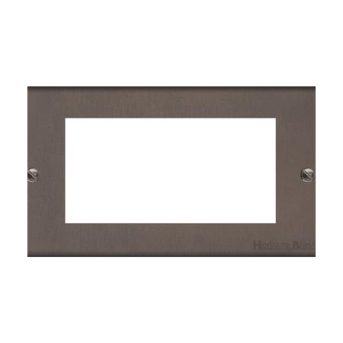 Bauhaus Range Matt Bronze Switches & Sockets, BH9 - 4 Module Euro Plate by Heritage Brass By M-Marcus