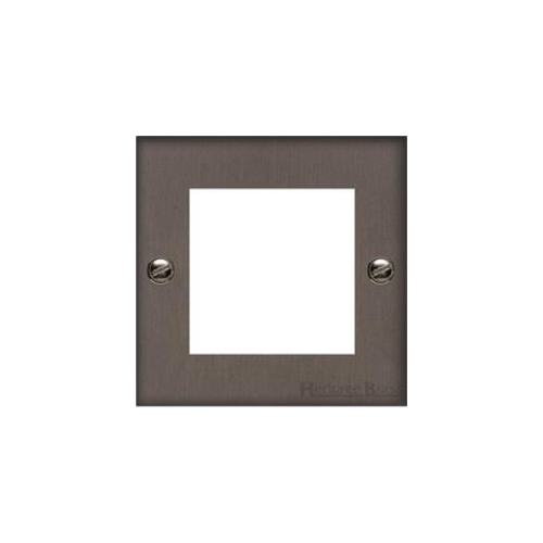 Bauhaus Range Matt Bronze Switches & Sockets, BH9 - 2 Module Euro Plate by Heritage Brass By M-Marcus