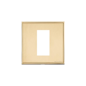 Executive Range Satin Brass with Polished Brass Switches & Sockets, EX14 - 1 Module Euro Plate by Heritage Brass By M-Marcus
