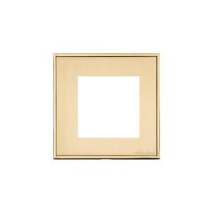 Executive Range Satin Brass with Polished Brass Switches & Sockets, EX14 - 2 Module Euro Plate by Heritage Brass By M-Marcus