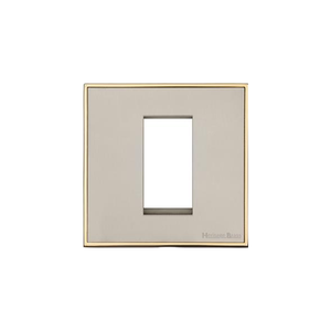 Executive Range Satin Nickel with Polished Brass Switches & Sockets, EX15 - 1 Module Euro Plate by Heritage Brass By M-Marcus