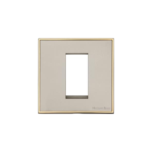 Executive Range Satin Nickel with Polished Brass Switches & Sockets, EX15 - 1 Module Euro Plate by Heritage Brass By M-Marcus