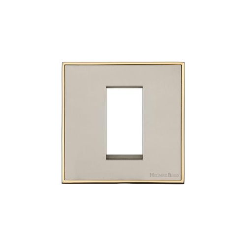 Executive Range Satin Nickel with Polished Brass Switches & Sockets, EX15 - 1 Module Euro Plate by Heritage Brass By M-Marcus