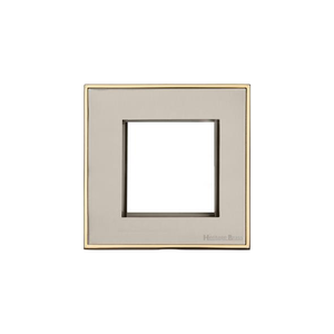 Executive Range Satin Nickel with Polished Brass Switches & Sockets, EX15 - 2 Module Euro Plate by Heritage Brass By M-Marcus