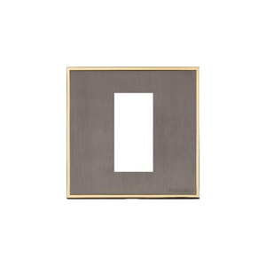 Executive Range Satin Black Nickel with Polished Brass Switches & Sockets, EX16 - 1 Module Euro Plate by Heritage Brass By M-Marcus