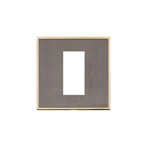 Executive Range Satin Black Nickel with Polished Brass Switches & Sockets, EX16 - 1 Module Euro Plate by Heritage Brass By M-Marcus