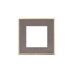 Executive Range Satin Black Nickel with Polished Brass Switches & Sockets, EX16 - 2 Module Euro Plate by Heritage Brass By M-Marcus
