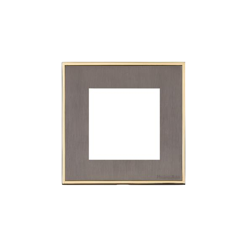 Executive Range Satin Black Nickel with Polished Brass Switches & Sockets, EX16 - 2 Module Euro Plate by Heritage Brass By M-Marcus